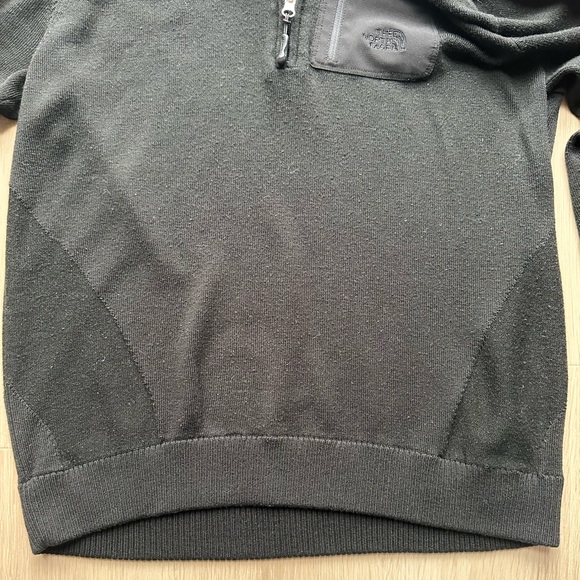 The North Face Wool Blend 1/4 Zip Sweater Men’s L Black Mock Neck - Picture 6 of 13